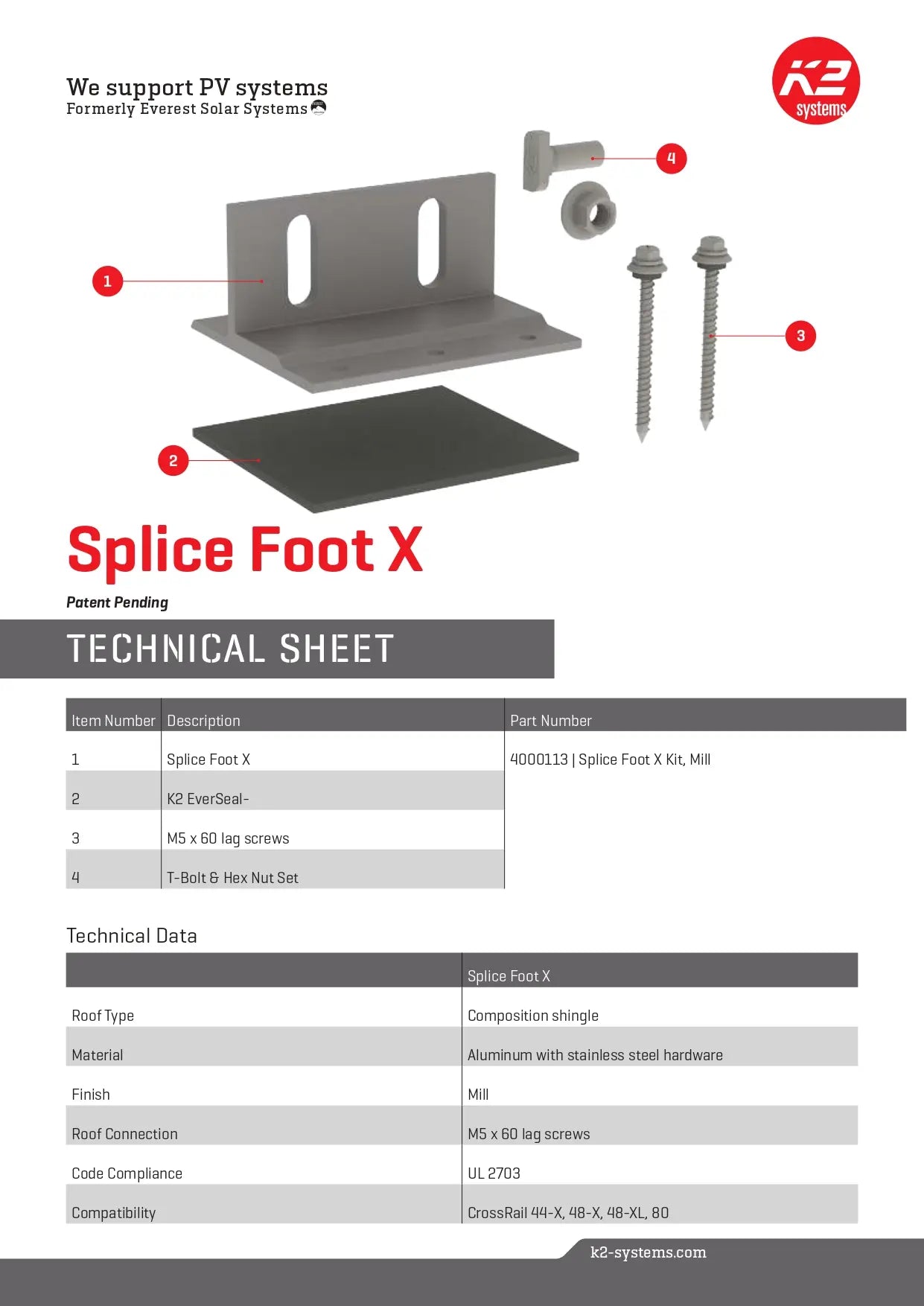 4000113 k2 splice foot