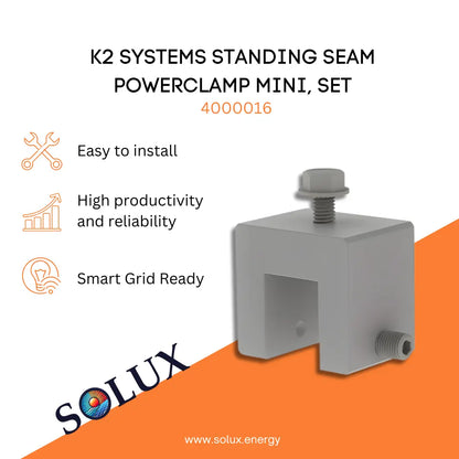 This is an image of Standing Seam Solar Mount Power Clamp Mini Set, K2