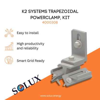 This is an image of Trapezoid Solar Clamp Kit | K2 PowerClamp