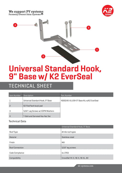 4000140-B solar tile roof hook