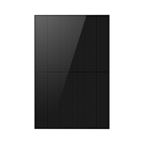 Product Image of LR5-54HPB-405M-DOM: Front view of an all-black 405W monocrystalline solar panel on a white background