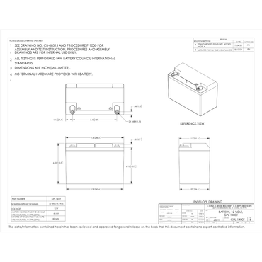 GPL-1400T agm marine batteries