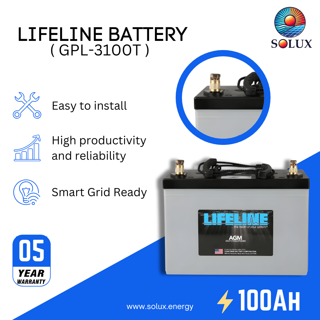 This is an image of Marine RV Battery Lifeline GPL-3100T 12V 100Ah