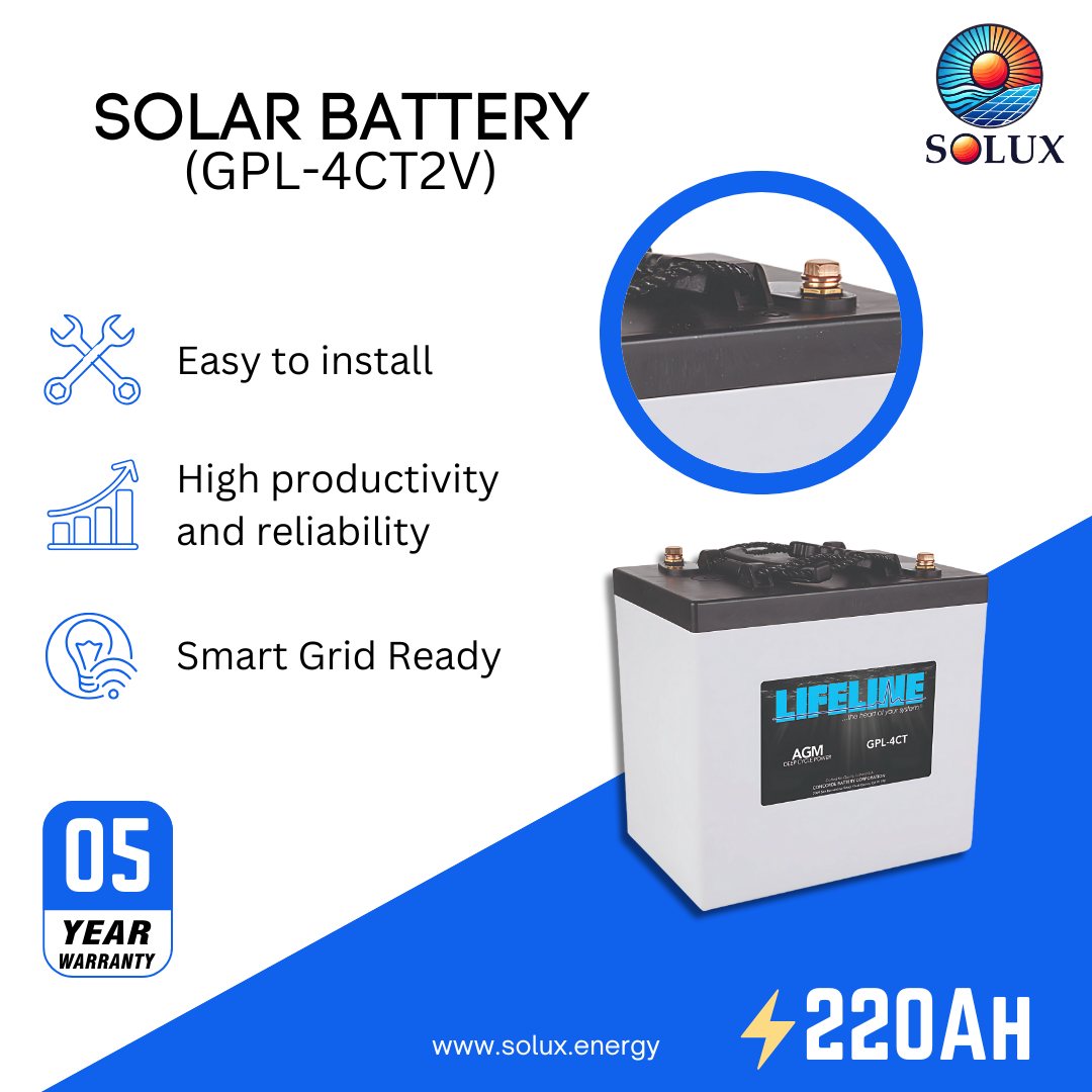 This is an image of Lifeline GPL-4CT 6V 220Ah AGM Sealed Battery