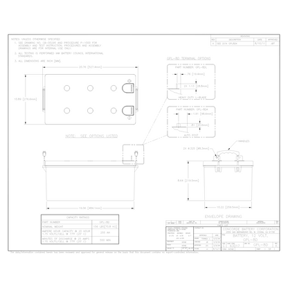 GPL-8DL agm rv battery
