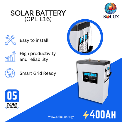 This is an image of Lifeline GPL-L16T 6V 400Ah AGM Sealed Battery