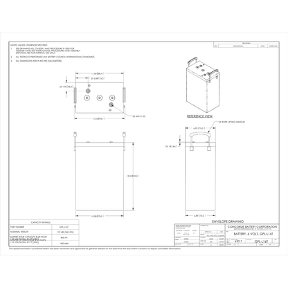 GPL-L16 agm 6 volt battery