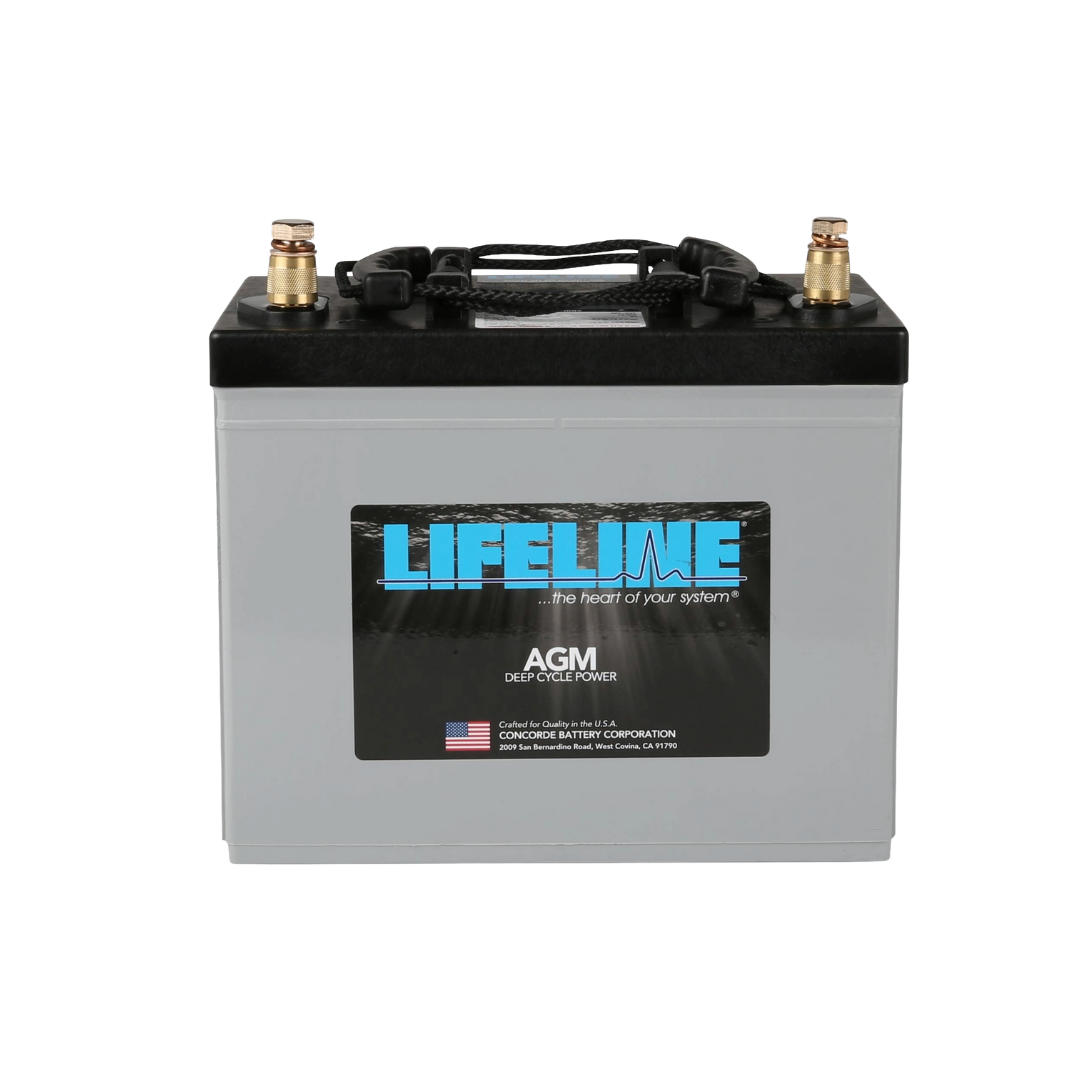Lifeline GPL-2400T AGM battery on a white background