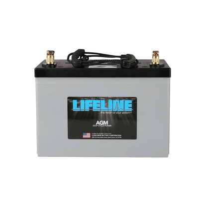 Lifeline AGM battery on a white background