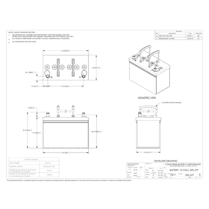 GPL-27T 100ah agm battery