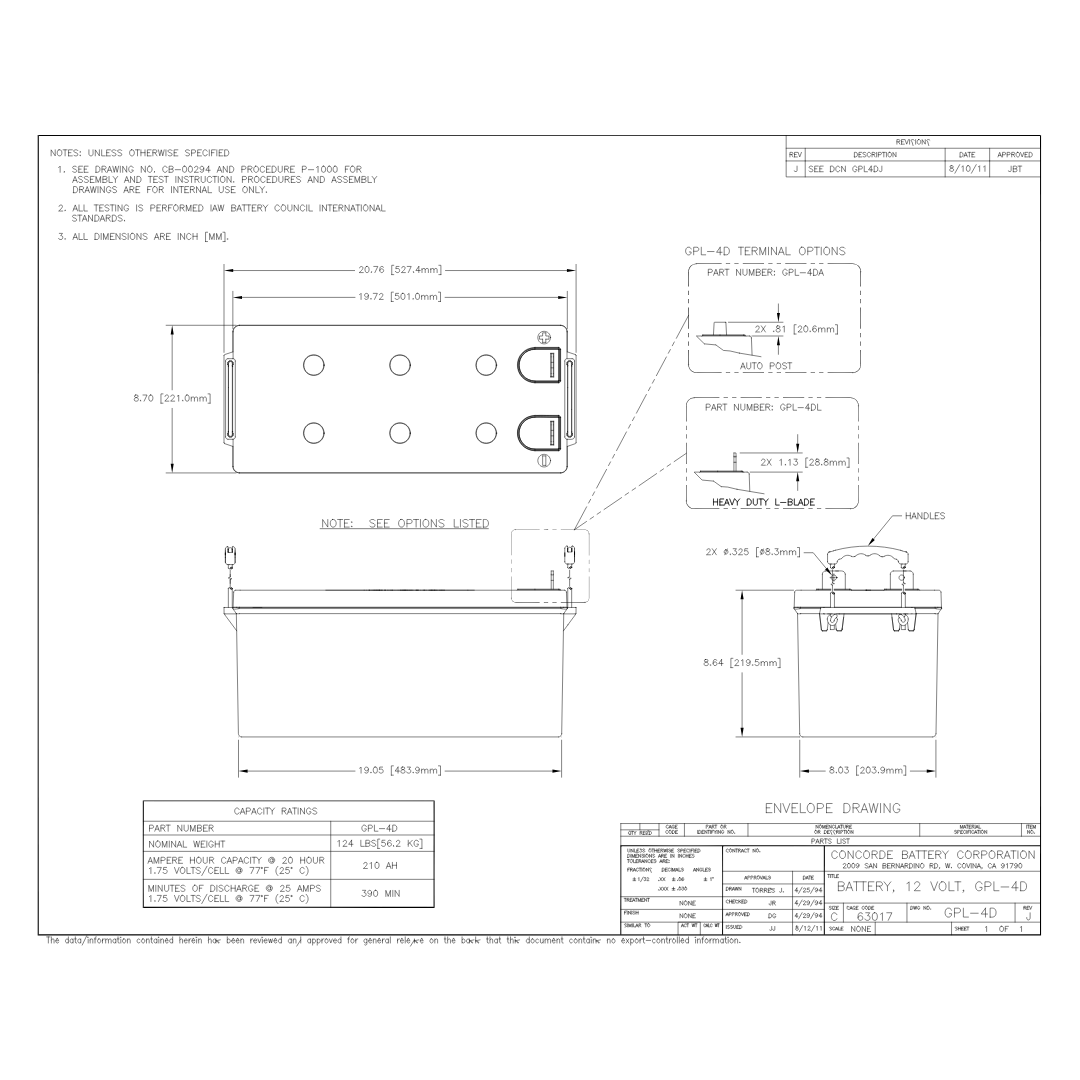 GPL-4DA batterie agm 12v