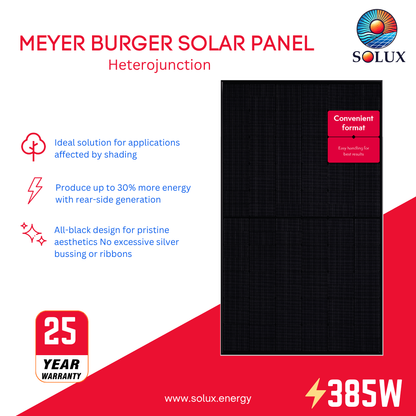 Meyer Burger MB_B120AyB_385 385Watt 120 Half-Cell Black on Black Heterojunction Solar Panel