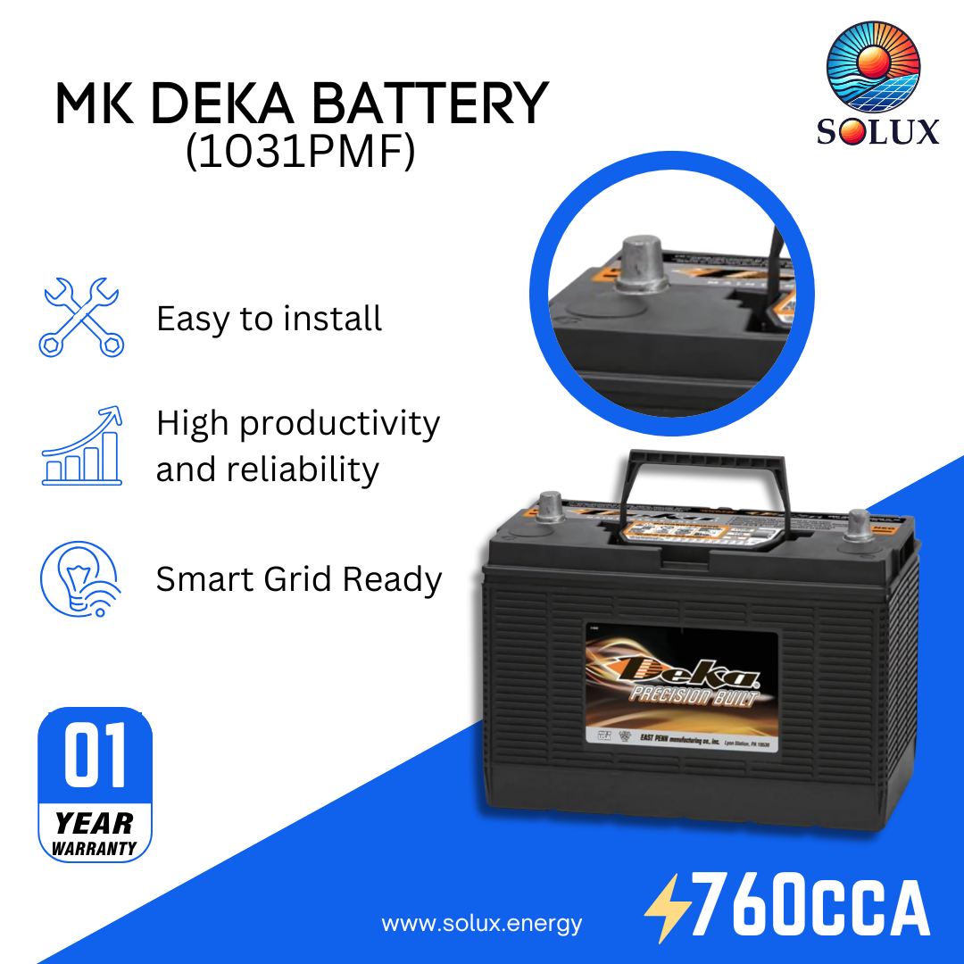 This is an image of MK Deka 12V 950 CCA Battery FLA 1031PMF