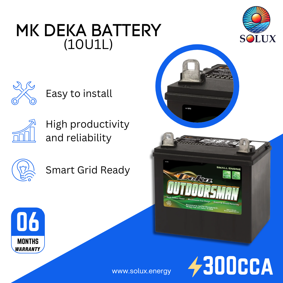 This is an image of MK Deka U1 300 CCA Battery 12V FLA 10U1L 
