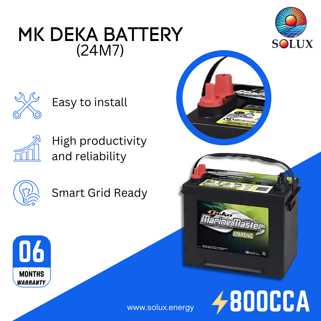 This is an image of MK Deka 24m7 Marine Battery 12V FLA