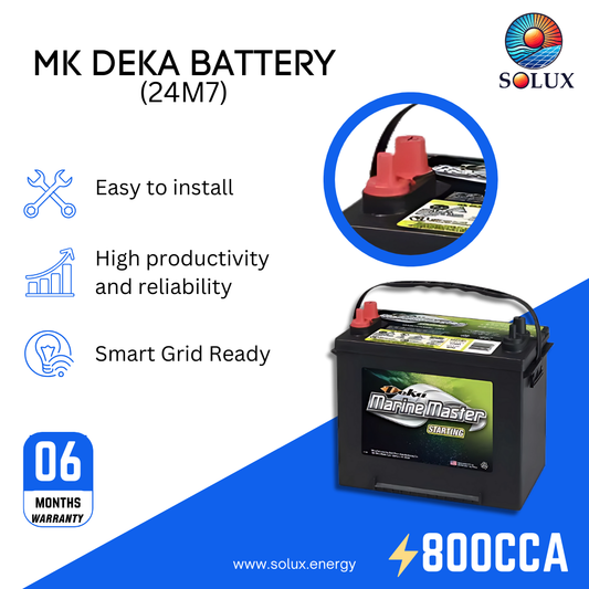 This is an image of MK Deka 24m7 Marine Battery 12V FLA