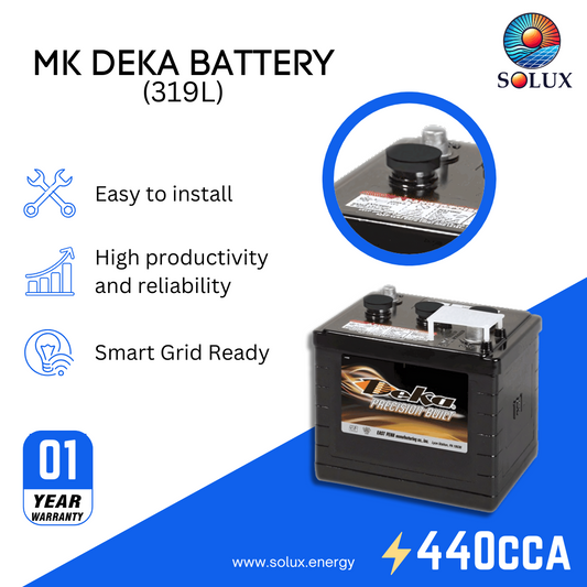 This is an image of MK Deka 6 Volt Lead Acid Battery FLA 319L