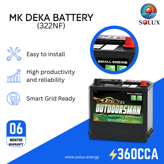 This is an image of MK Deka 322NF 12V Lawn Tractor Battery FLA