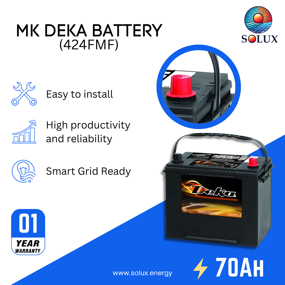 This is an image of MK Deka Battery 24F 70Ah 12V FLA 424FMF