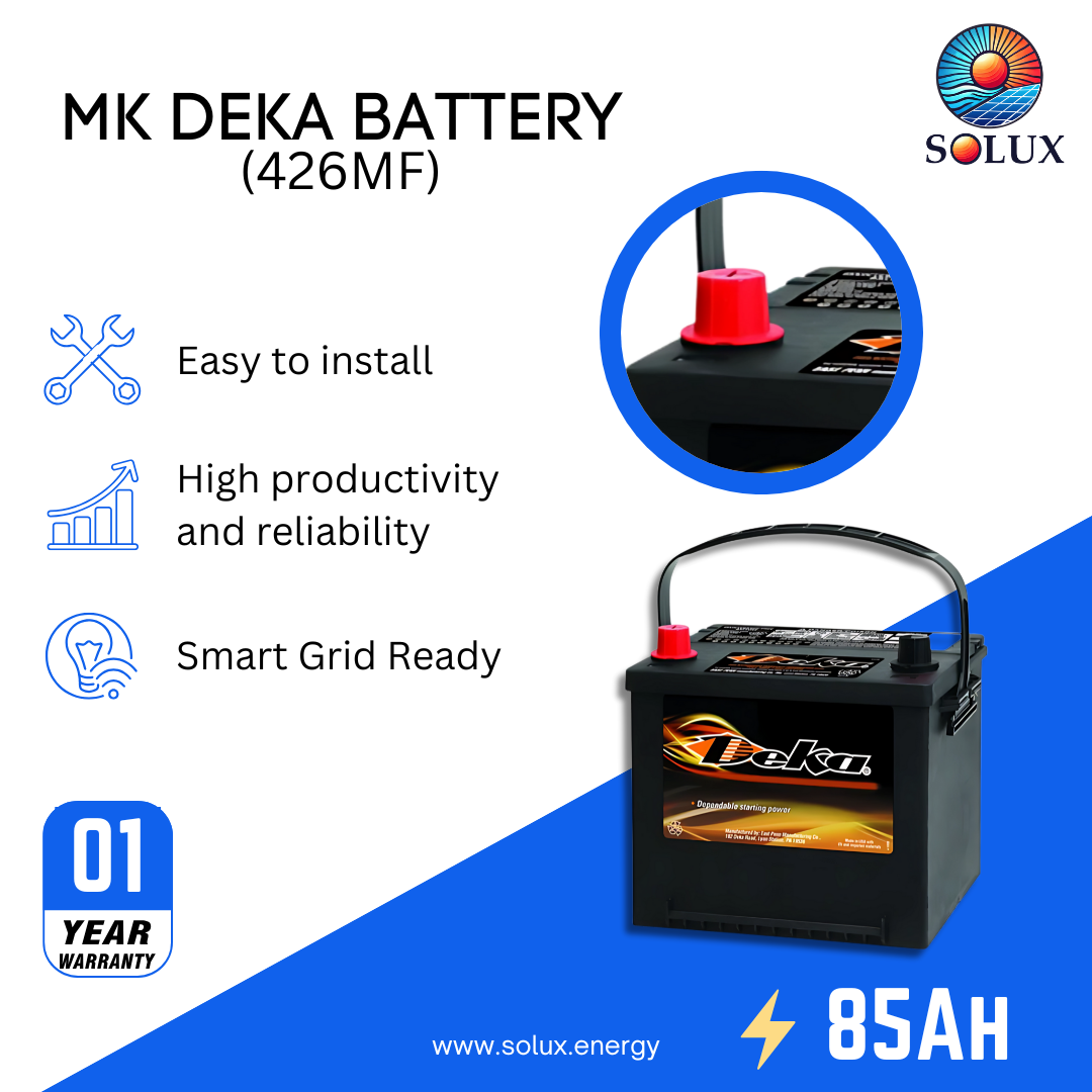 This is an image of MK Deka 85Ah 12V Lead Acid Flooded Battery 426MF