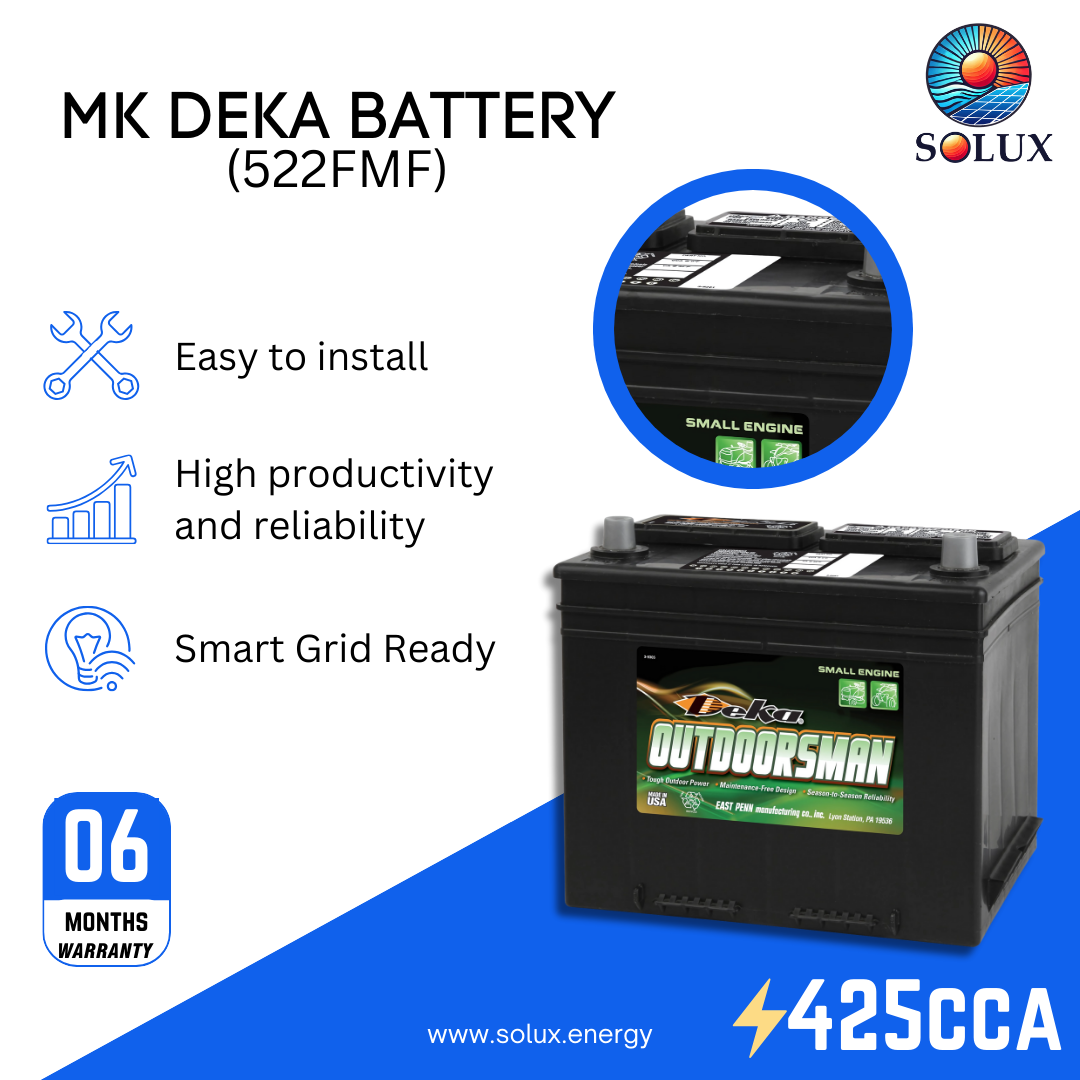 This is an image of MK Deka 522FMF Lawn Mower 12 Volt Battery FLA