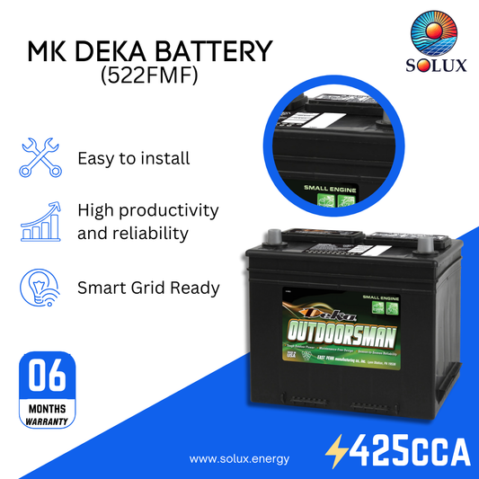 This is an image of MK Deka 522FMF Lawn Mower 12 Volt Battery FLA