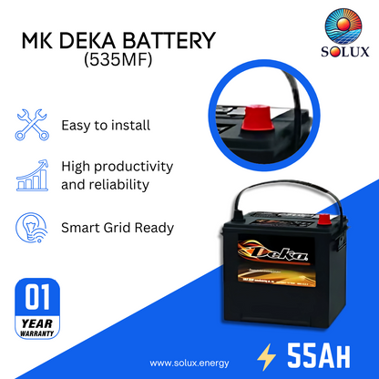 This is an image of MK Deka 12 Volt 55Ah Battery FLA 535MF