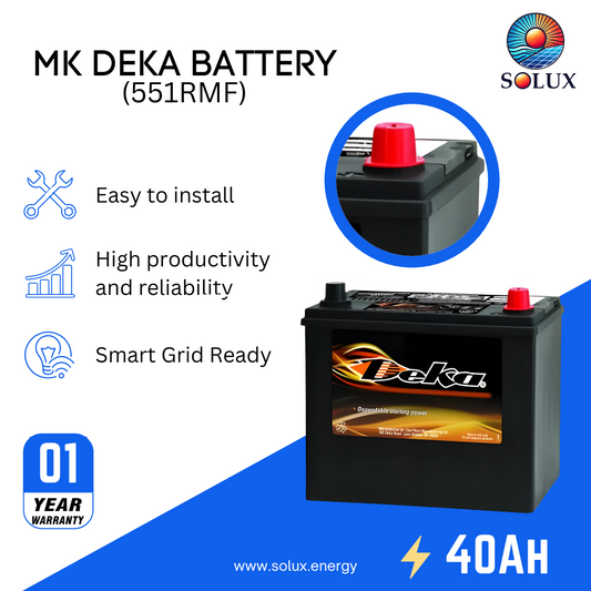 This is an image of MK Deka 51R 450 CCA Battery 40Ah 12V FLA