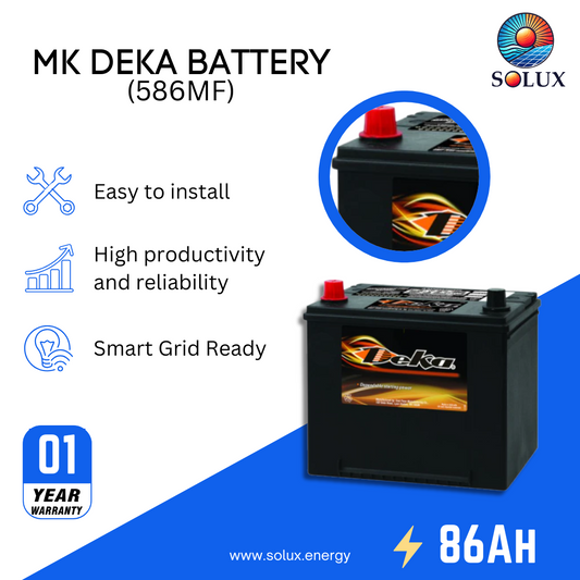 This is an image of MK Deka 86Ah 12V Group 86 Battery FLA 586MF