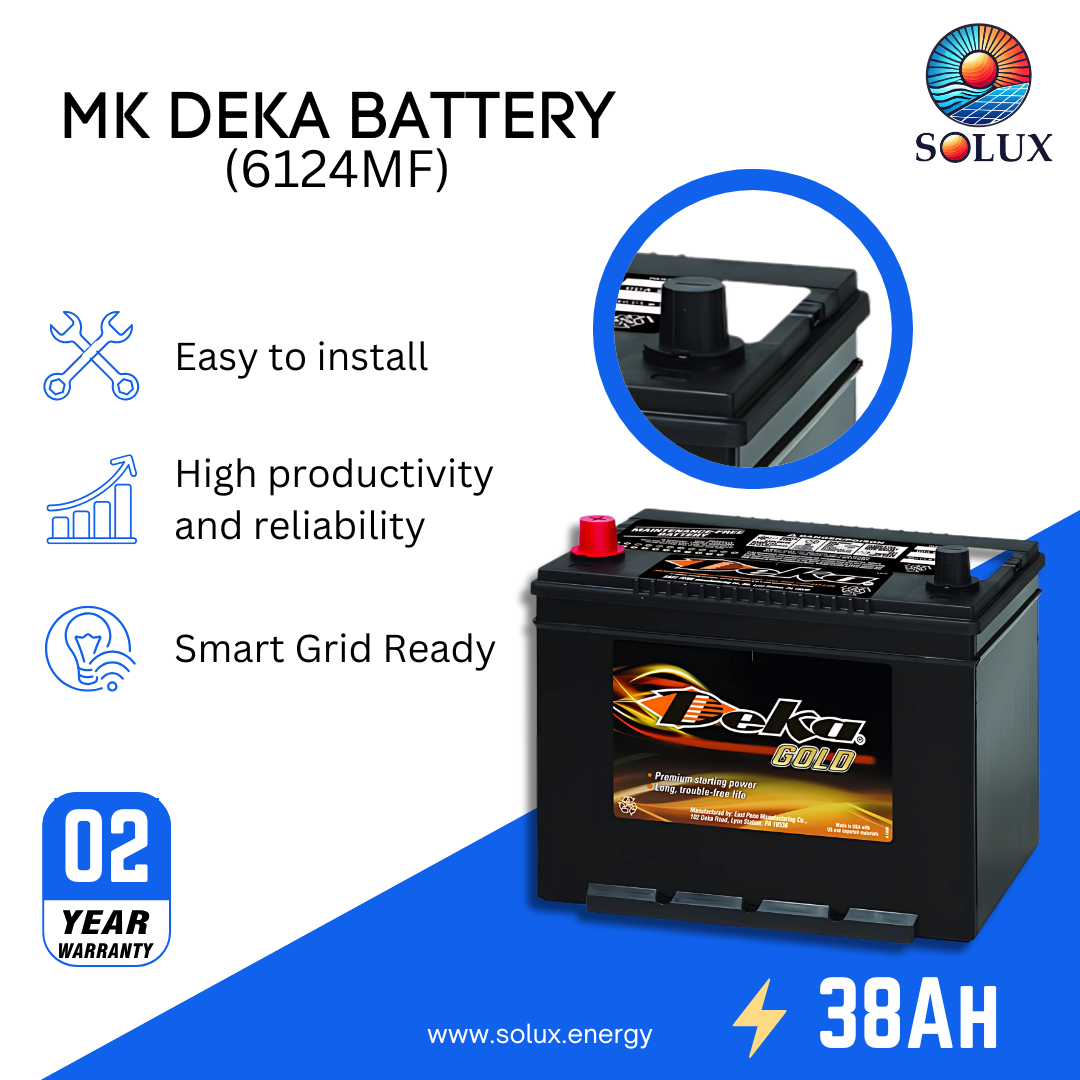 This is an image of MK Deka 124 Battery 38Ah 12V FLA 6124MF 