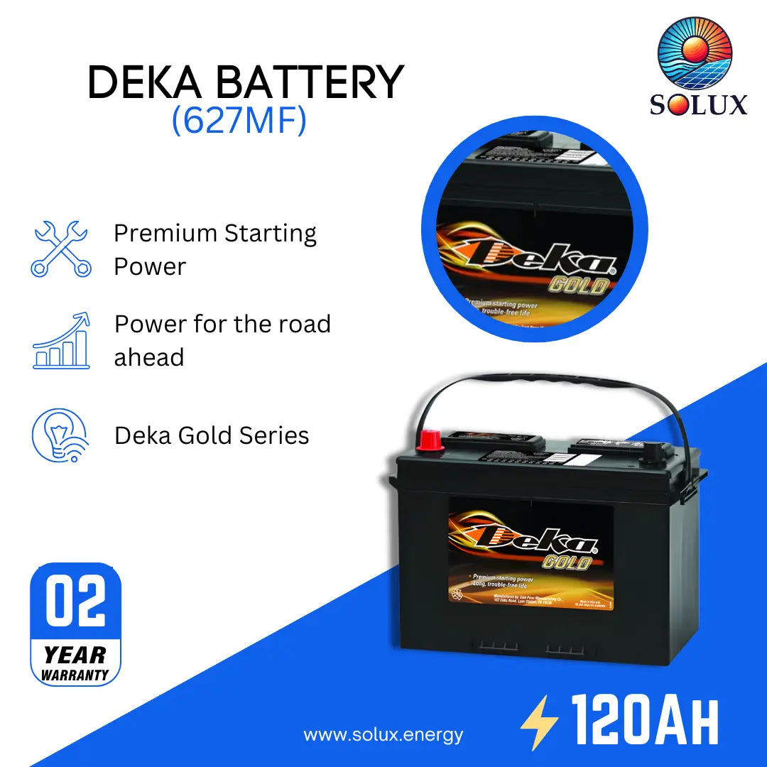 MK Deka 627MF 120Ah 12VDC Flooded Lead-Acid Battery