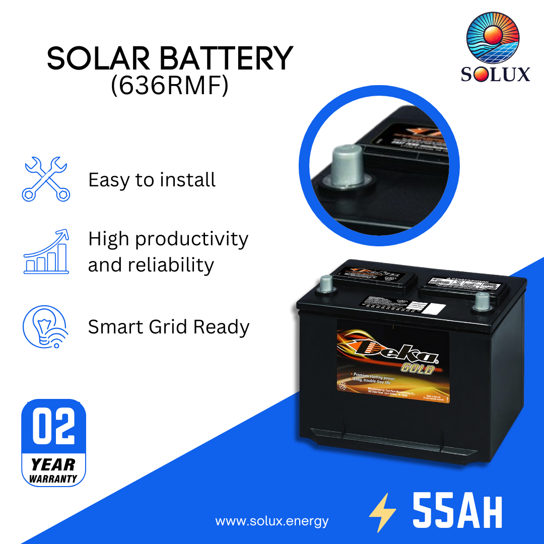 This is an image of MK Deka Gold Battery 55Ah 12V FLA 636RMF