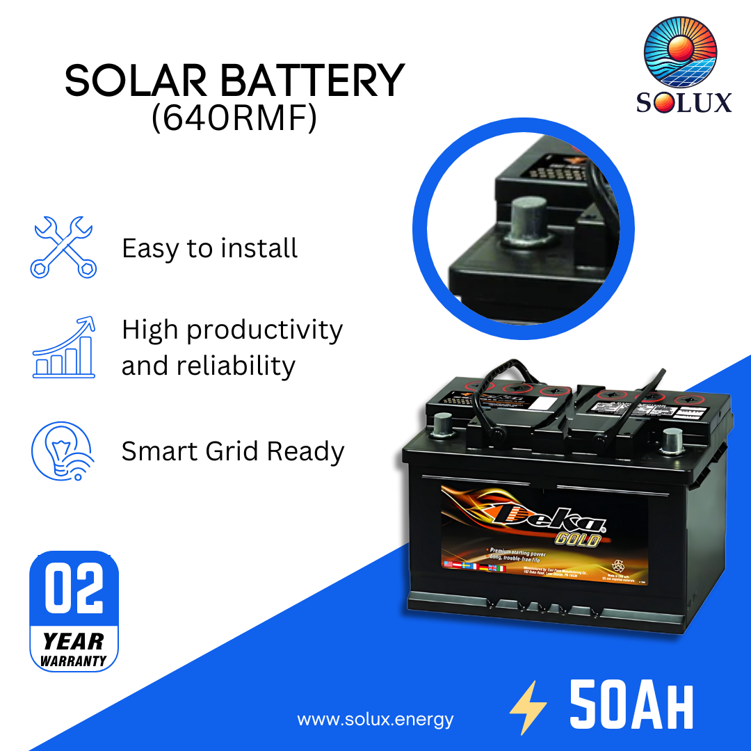 This is an image of MK Deka Gold Batteries 50Ah 12V FLA 640RMF