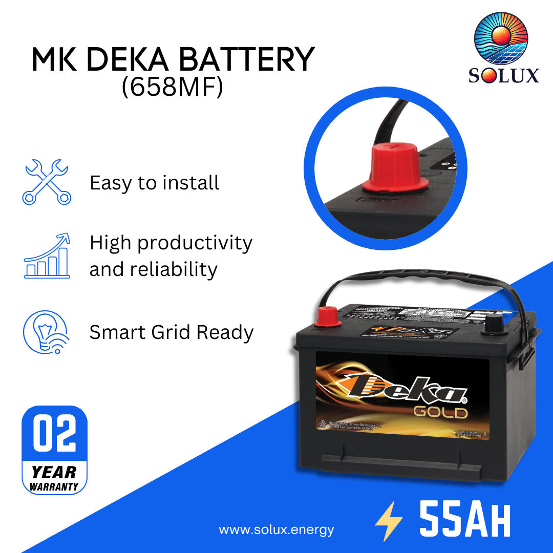 This is an image of MK Deka East Penn Battery 55Ah 12V FLA  658MF