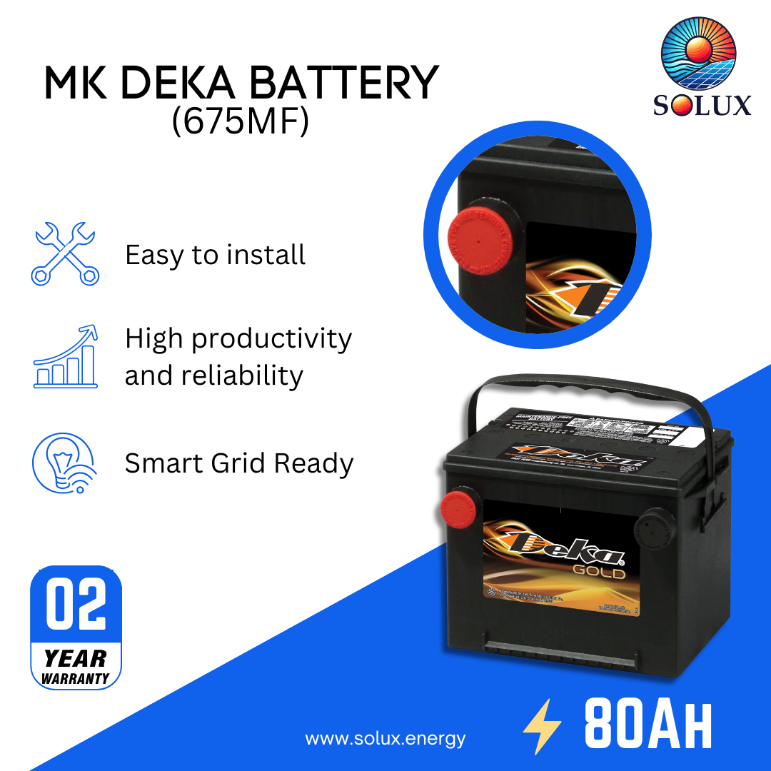 This is an image of MK Deka Batery with Side Terminals 80Ah 12V FLA 
