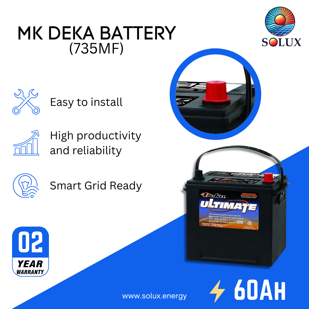 This is an image of MK Deka 12V Battery 60Ah FLA 735MF