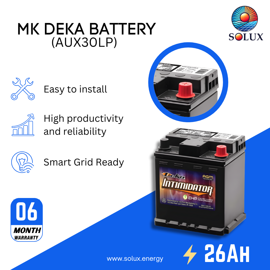 This is an image of AUX Battery MK Deka AUX30LP 26Ah 12VDC AGM