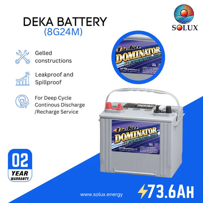 MK Deka Dominator 8G24M 12V 73.6Ah Deep Cycle GEL Battery