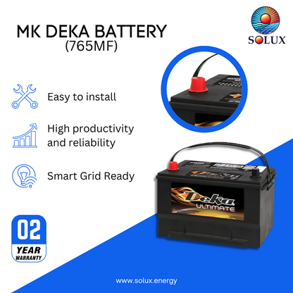 Graphic Image of 765MF Deka 12V Flooded Battery Heavy Duty Power*