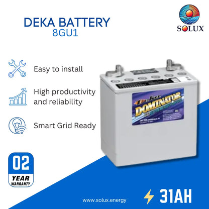 This is an image of Deka battery 8G22NF 51 ah 12v Deep cycle battery