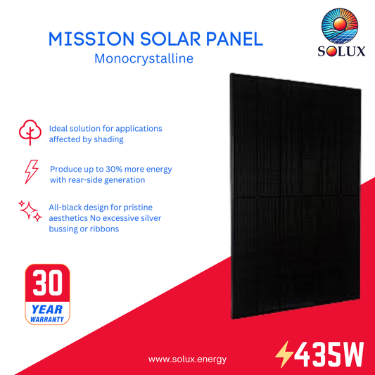 Mission Solar MSX10-435HN0B 435 Watt 108 Half-Cell N-Type All Black Solar Panel