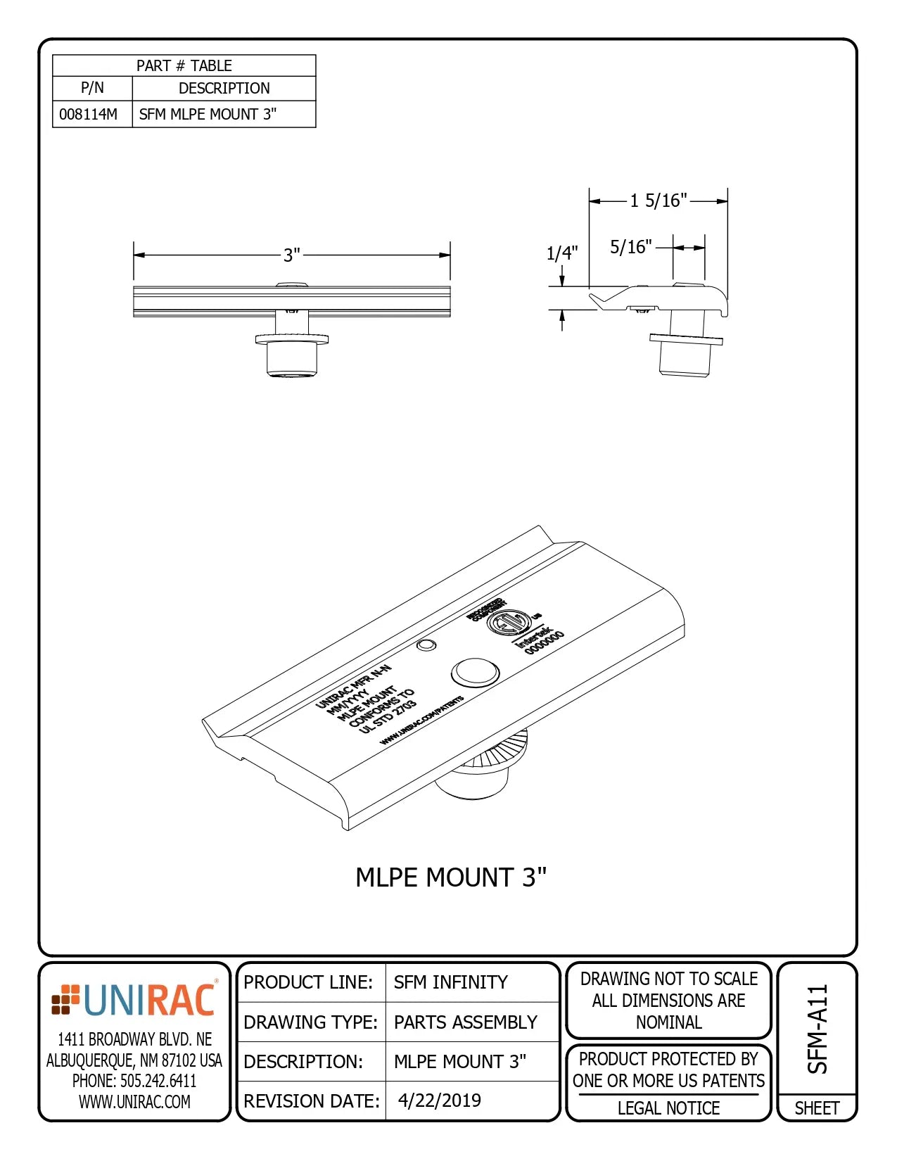 008114M mounting assembly