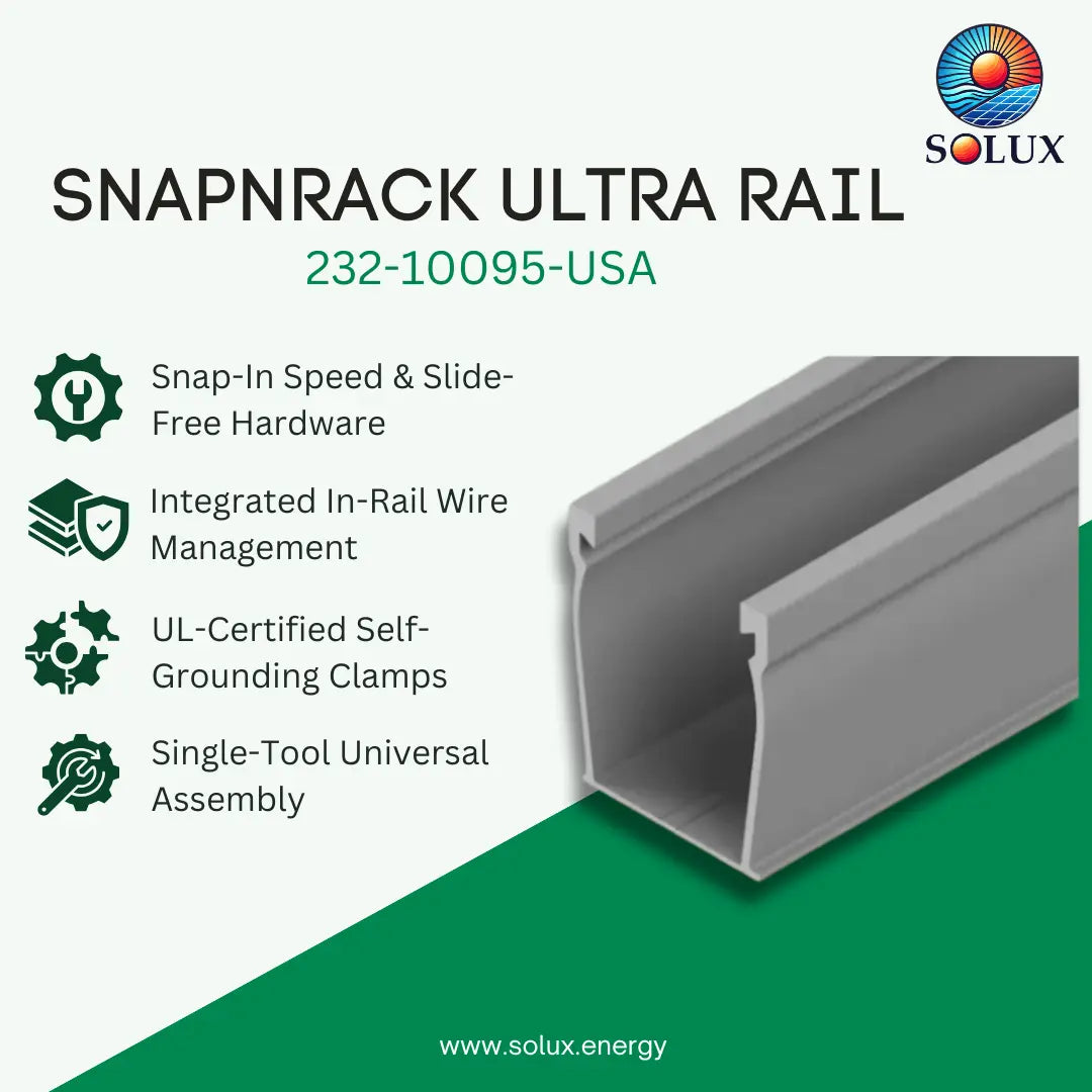 SnapNrack UR-45 172 Inches Ultra Rail  (232-10095-USA | 232-10096-USA)