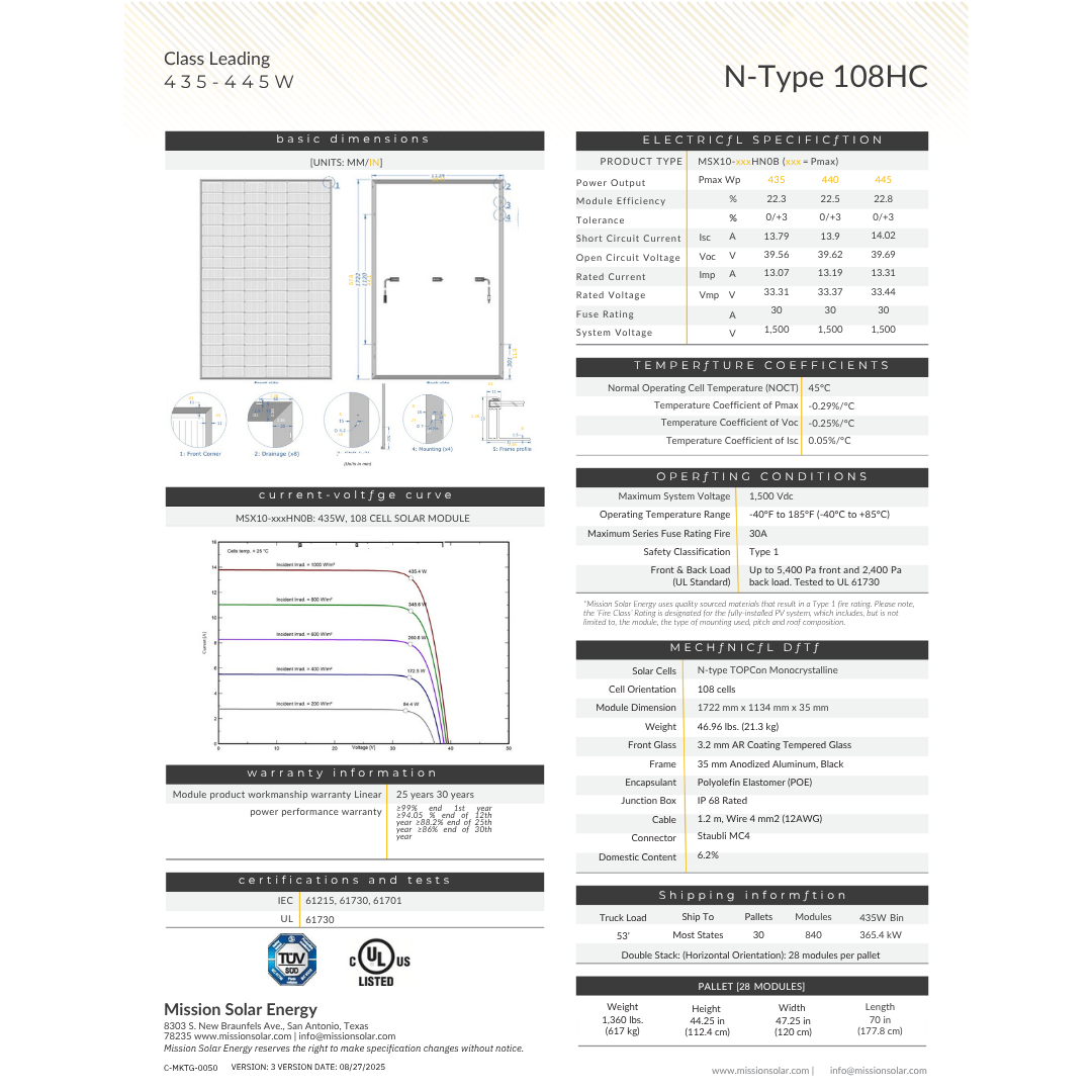 MSX10-435HN0B n type panel