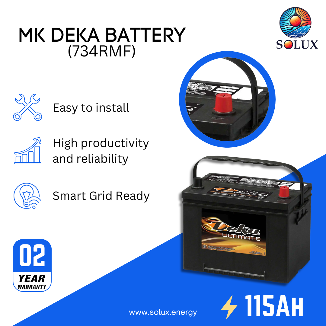 This is an image of MK Deka 115Ah 12 Volt Battery FLA 734RMF