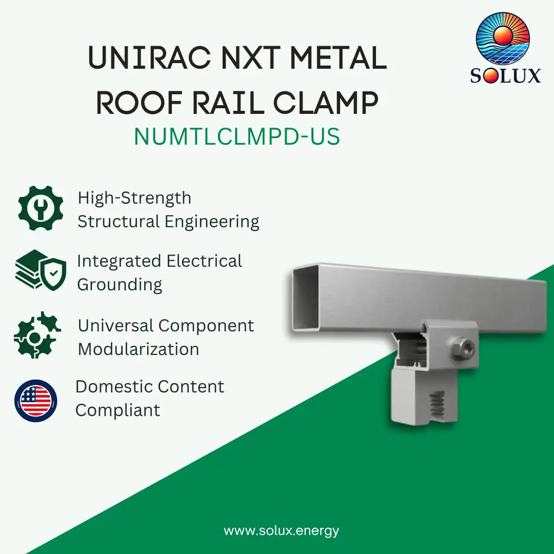 Unirac NXT METAL ROOF RAIL CLAMP (Sold Individually, Pkg Qty 20)
