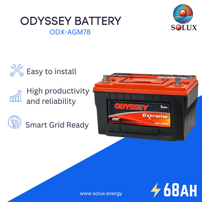 Odyssey Battery ODX-AGM78 12VDC 68Ah Specialty Battery