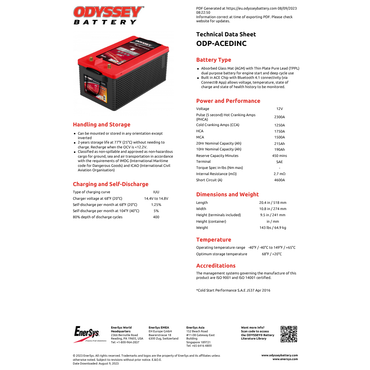 ODP-ACE8DT commercial batteries