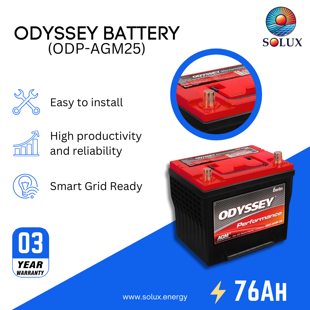 This is an image of Odyssey Battery ODP-AGM25 12VDC 76Ah 
