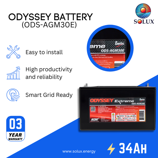 This is an image of Odyssey Motorsport Battery  ODS-AGM30E 34Ah AGM